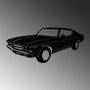 Wallity Chevrolet Chevelle SS 1969 Malibu Escultura de pared de metal